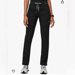 FIGS YOLA Black High Waisted Skinny Scrub Pants for Women — 10 Pockets Size M